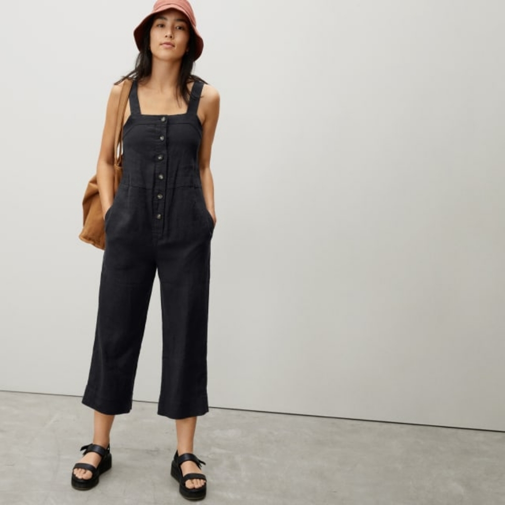 Everlane linen picnic jumpsuit